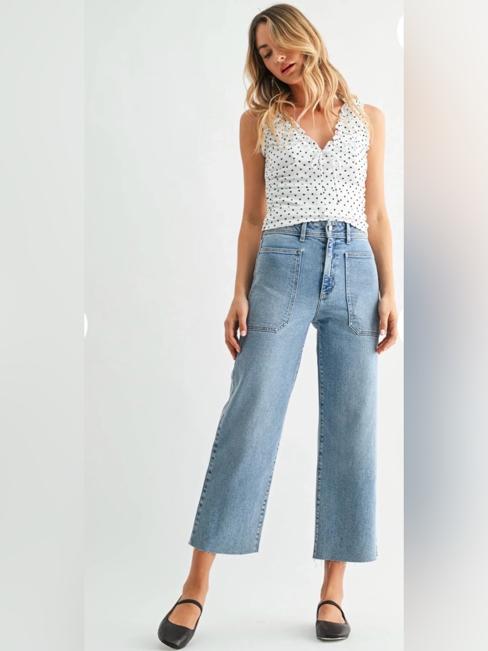 Just Black Denim JBD NAUTICAL HIGH RISE WIDE LEG
DENIM JEANS. 27”